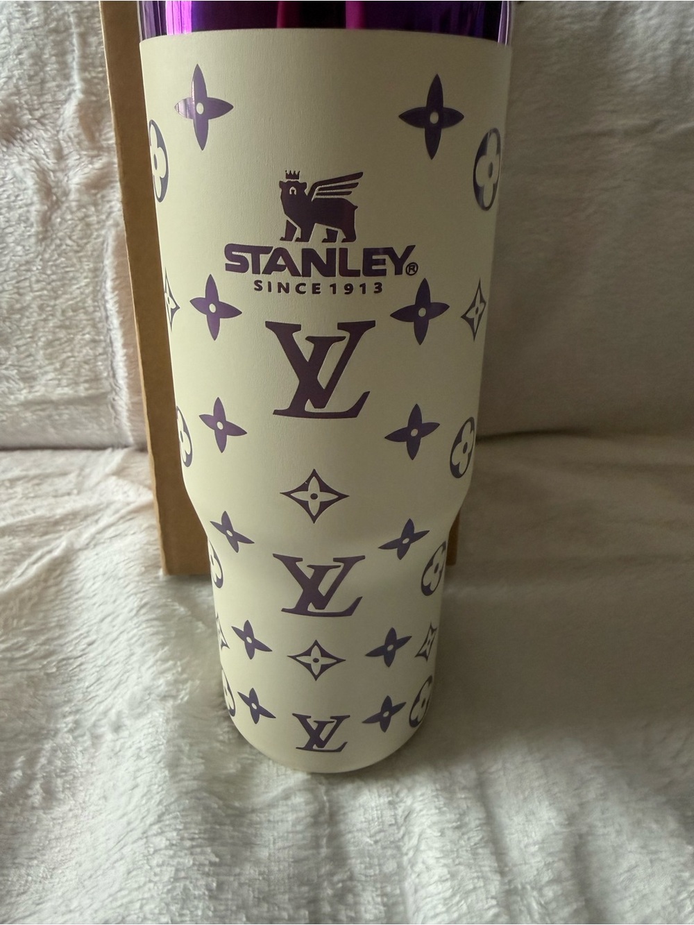 New Stanley 30oz Cream Laser LEngravedV Oil Slick Flip Top - Picture 2 of 6